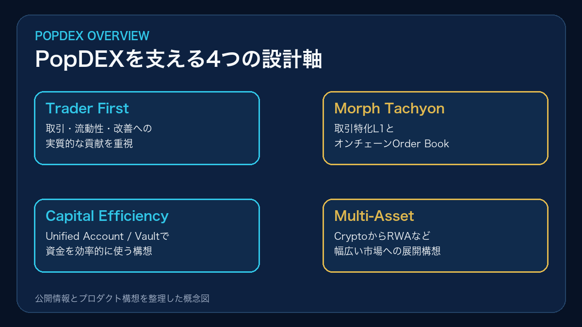PopDEXの4つの設計軸